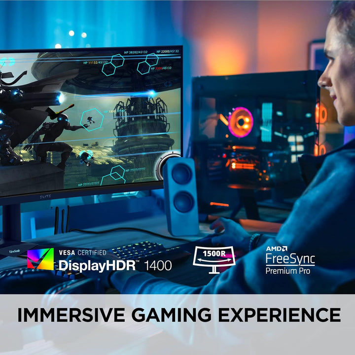 Viewsonic XG341C-2K 86,4 cm (34 Zoll) Curved Gaming Monitor (UWQHD, Quantum Dot, 1ms, 200 Hz, FreeSy
