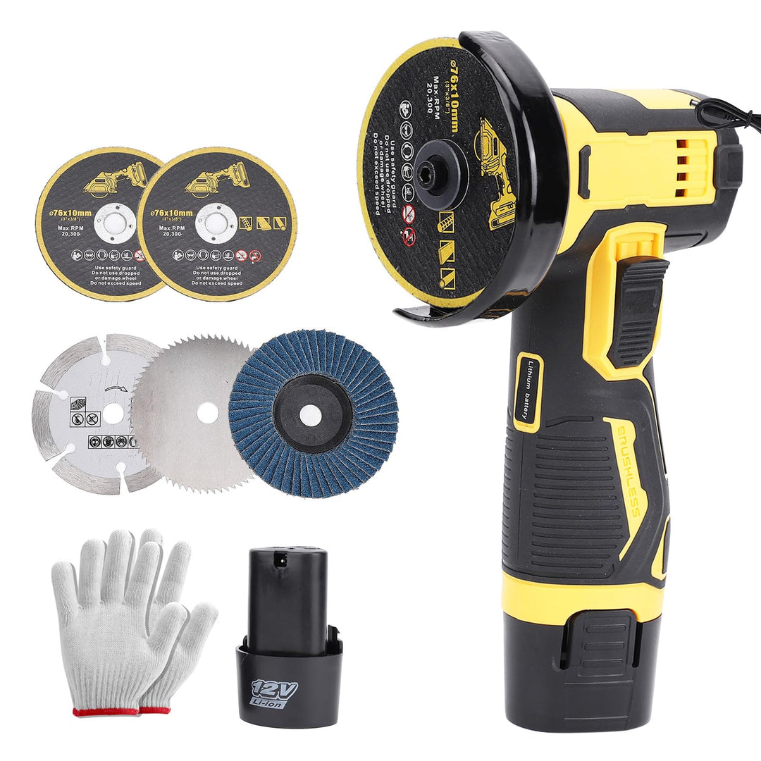 Mini Winkelschleifer,12V Akku Mini Flex 19500 rpm/76mm,Professional Mini Akku Winkelschleifer Set Ge