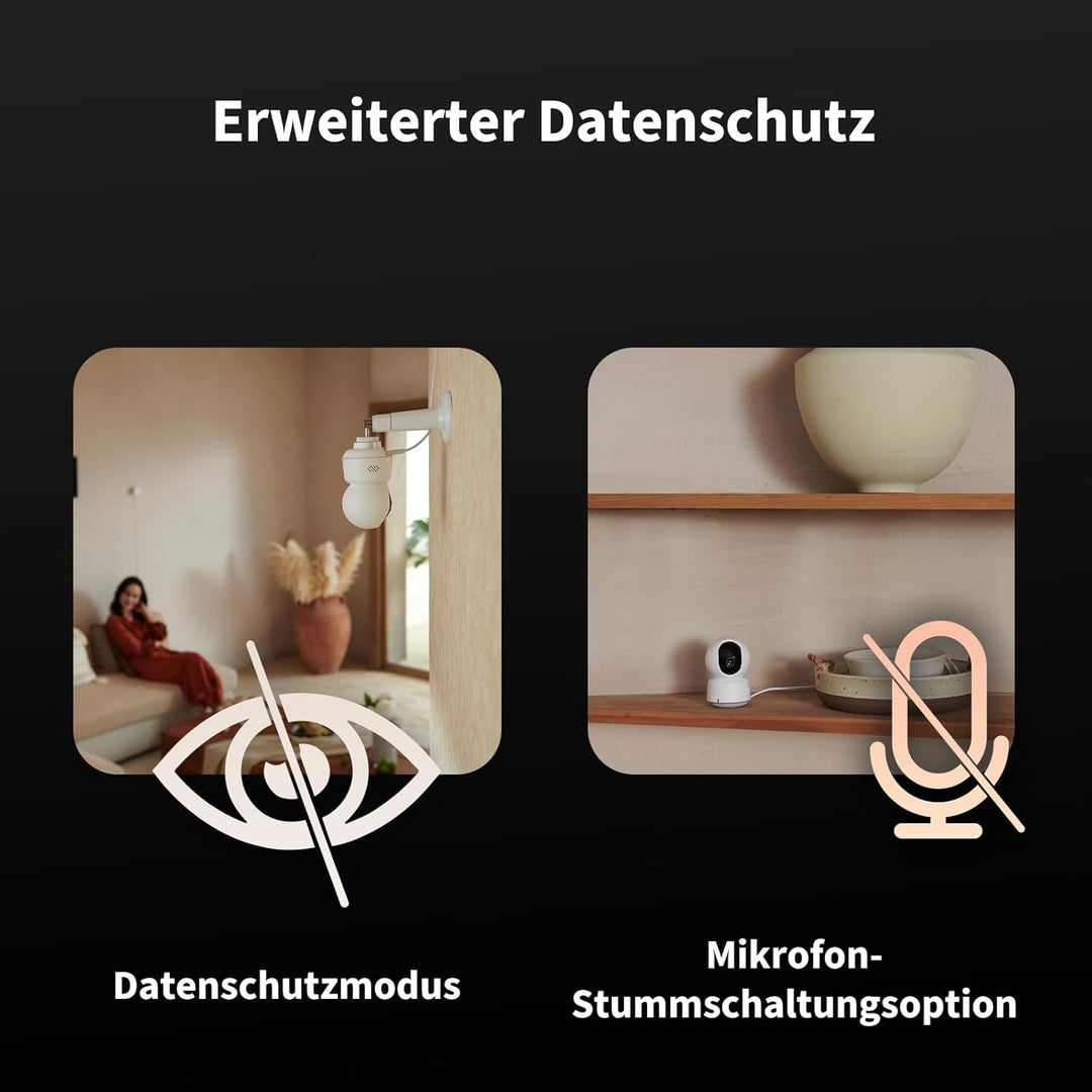 Aqara 2K Innenraum-Sicherheitskamera E1, Schwenken & Neigen, HomeKit Secure Video, Zwei-Wege-Audio,