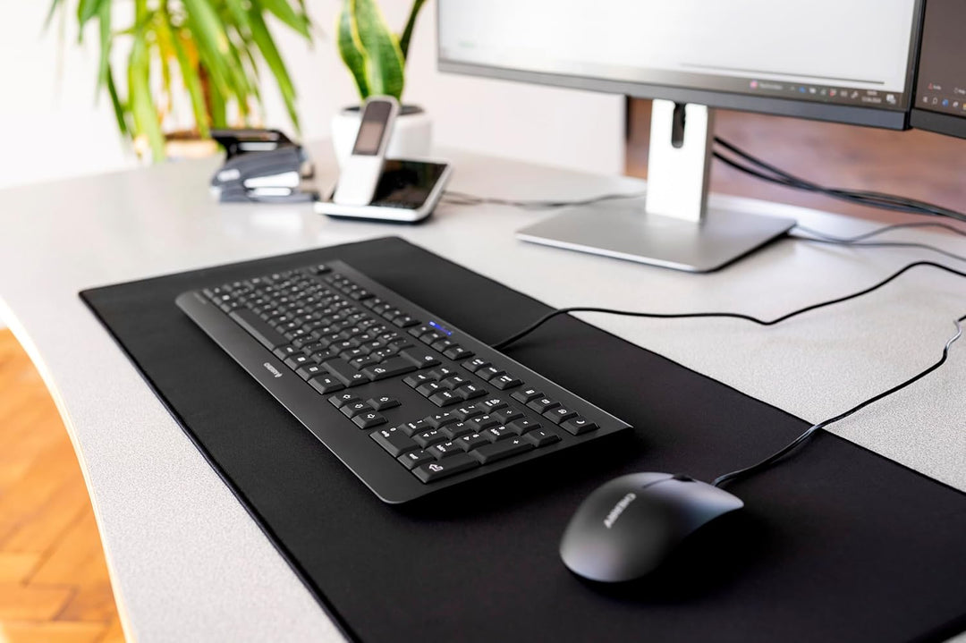 CHERRY DC 2000, Kabelgebundenes Tastatur-Maus-Set, EU-Layout (QWERTY), Plug & Play über je 1 USB-Ans