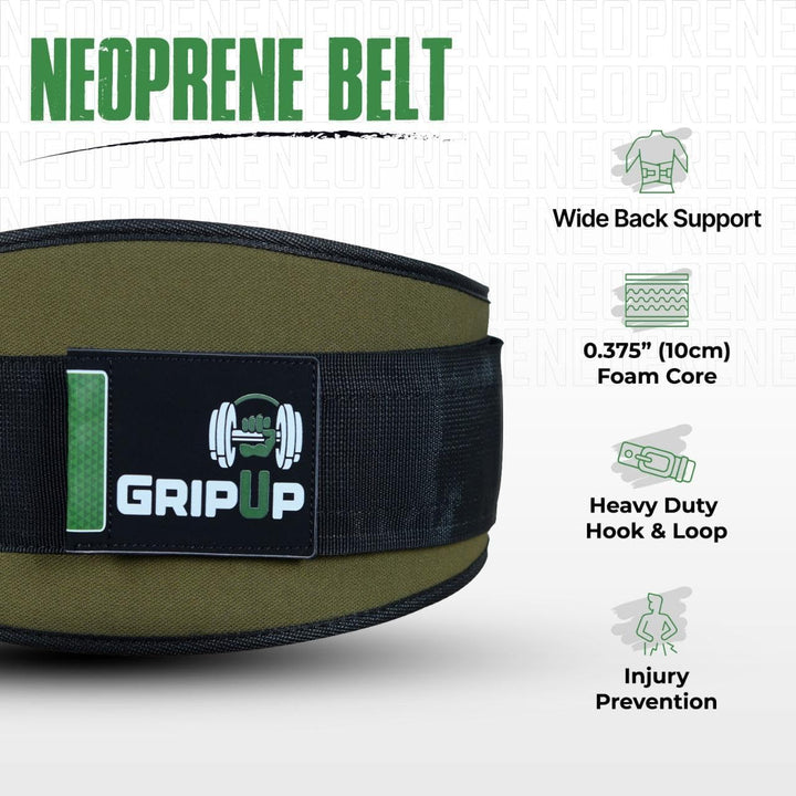 Gewichthebergürtel 6,5” aus Neopren – Ergonomischer Fitness Gürtel mit verstellbarem Verschluss, Rüc