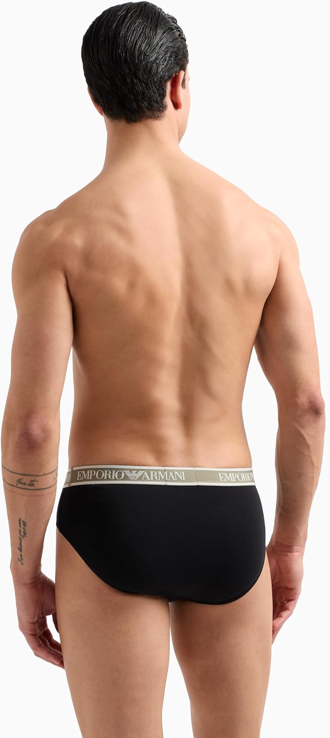 Emporio Armani Herren 3er-Pack Slip (1er Pack) L Blk/Blk.vet/Blk, L Blk/Blk.vet/Blk
