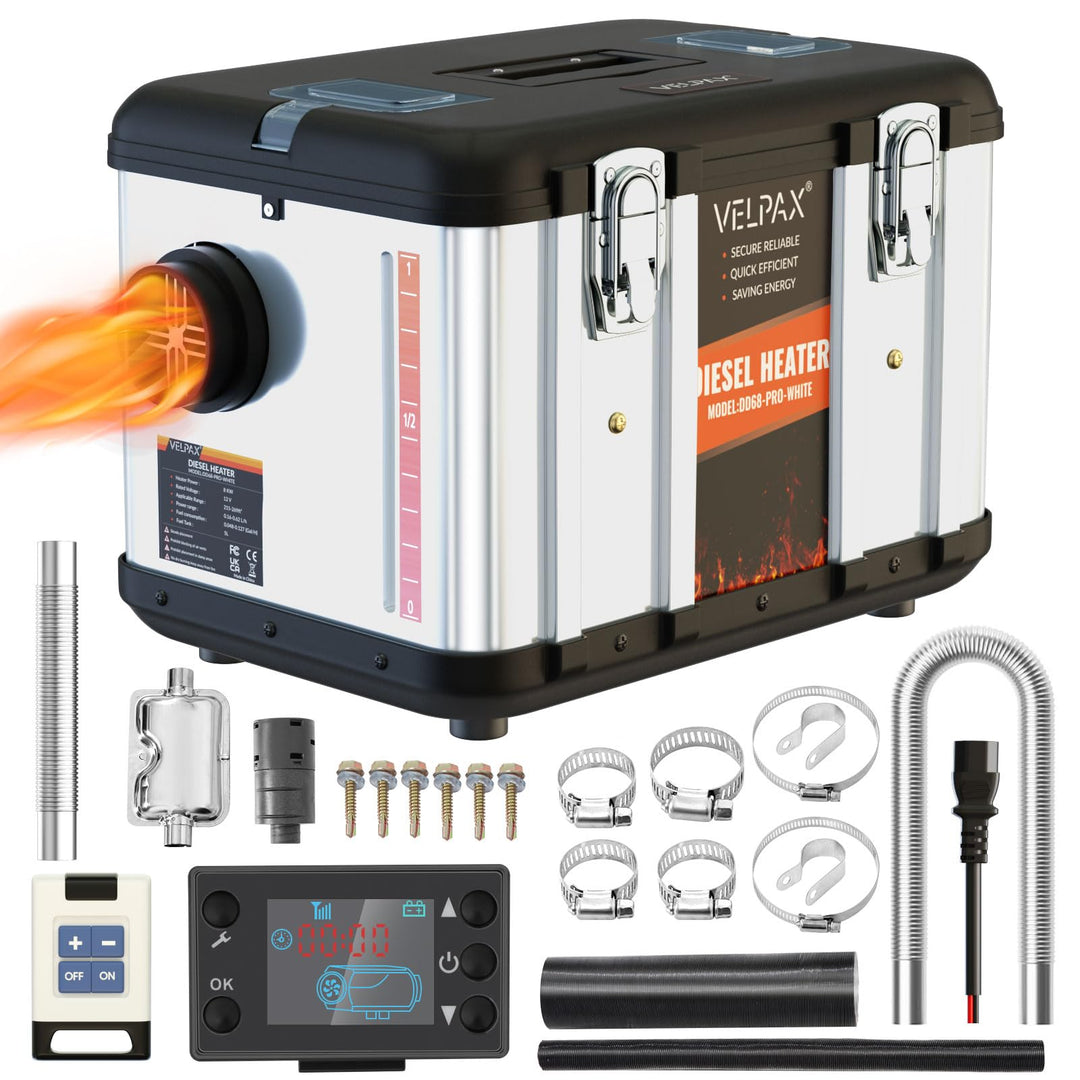 VELPAX Luft Dieselheizung Standheizung,8 kW 12 V Diesel Luftheizung All in One,LCD-Schalterdisplay 1