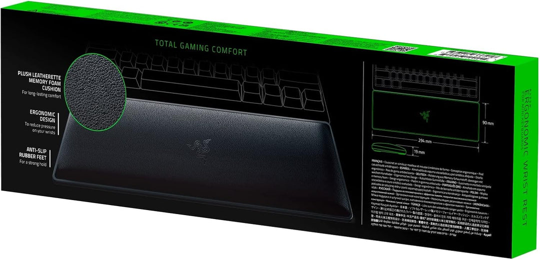 Razer Ergonomische Handgelenkauflage für Mini-Tastaturen: Plüsch-Kunstleder-Memory-Schaumstoff-Kisse