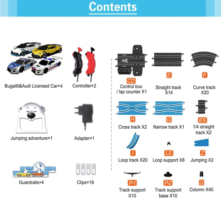 AGM MASETCH High Speed Series Slot Car Race Track Sets - Slot Cars, Rennstrecken &amp; Zubehör Elektrisc