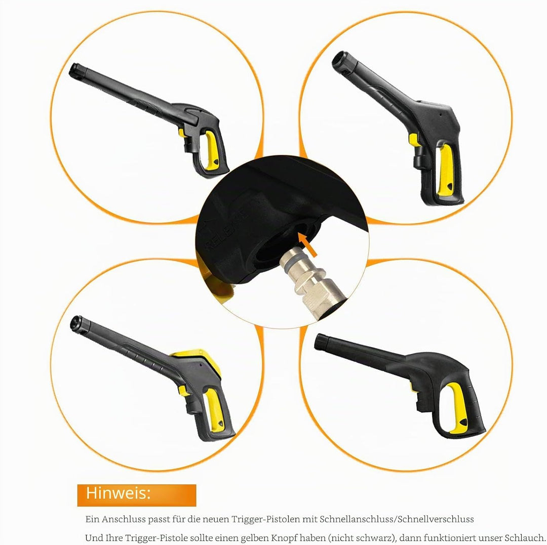 Ersatzschlauch, 6 m, flexibler Hochdruckreiniger mit M22 mit Gewinde und Quick Connect, Typ Click, f