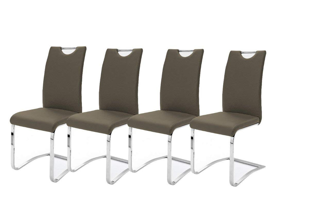 Robas Lund, Stuhl, Esszimmerstuhl, Schwingstuhl Köln, 4er Set, Braun, 57 x 43 x 100 cm Braun 4er, Br