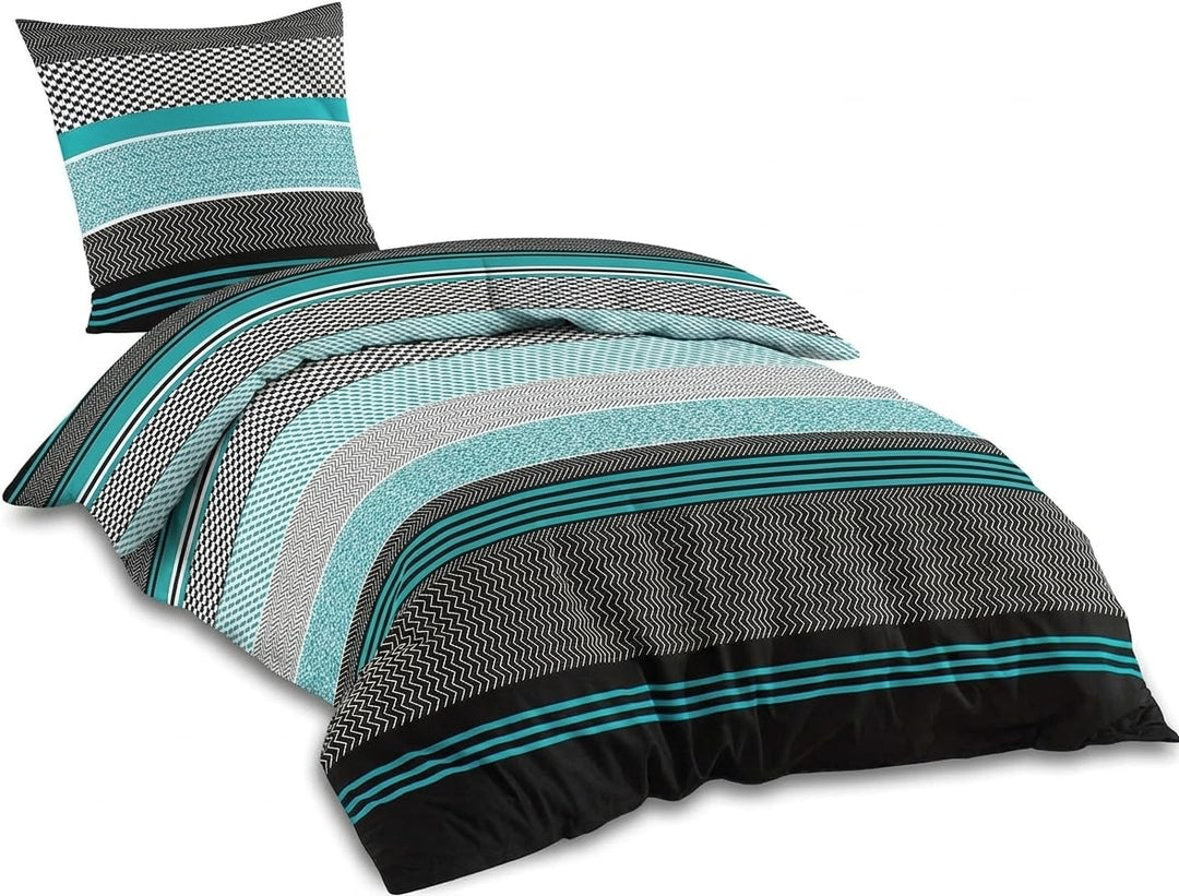 Sentidos Bettwäsche-Set 2-teilig Renforcé Baumwolle 135x 200 cm mit Reissverschluss Bett-Bezug, 80x8