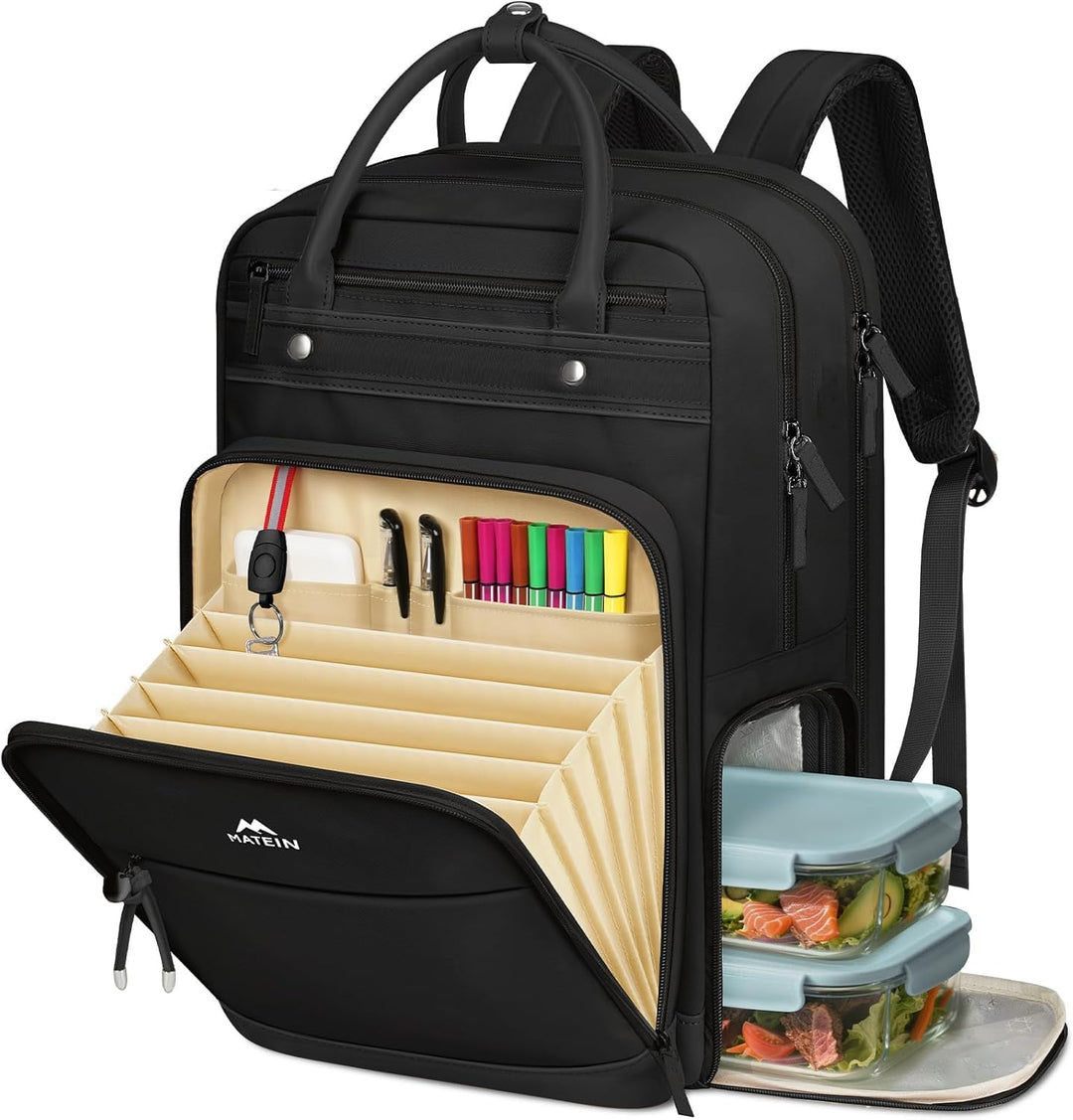 MATEIN Rucksack Damen mit Kühlfach, Laptop Rucksack Damen 15,6 Zoll | Lehrer Rucksack für A5, Schulr