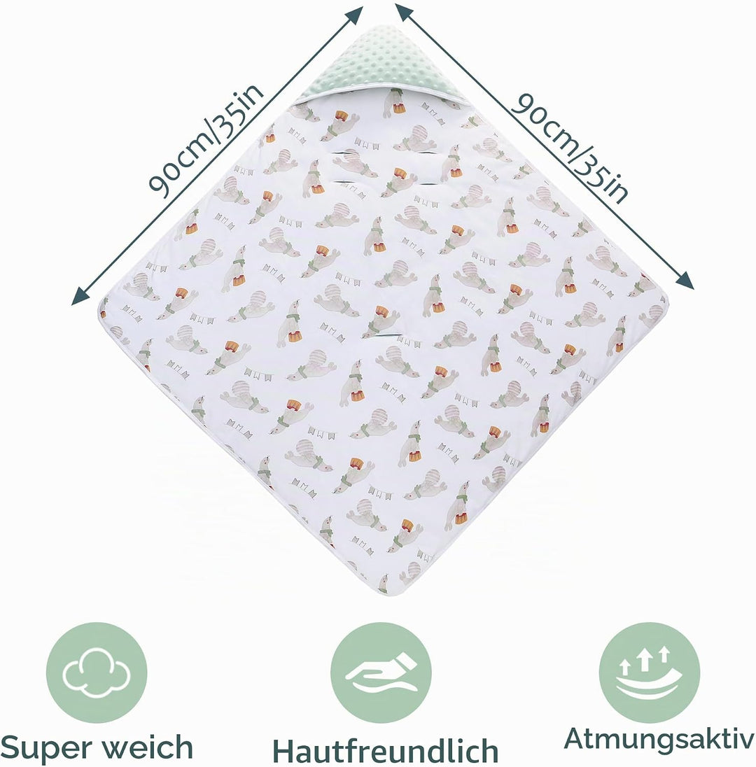 Miracle Baby Einschlagdecke Babyschale Winter Baumwolle Reversible Decke Universal Kuscheldecke 90x9