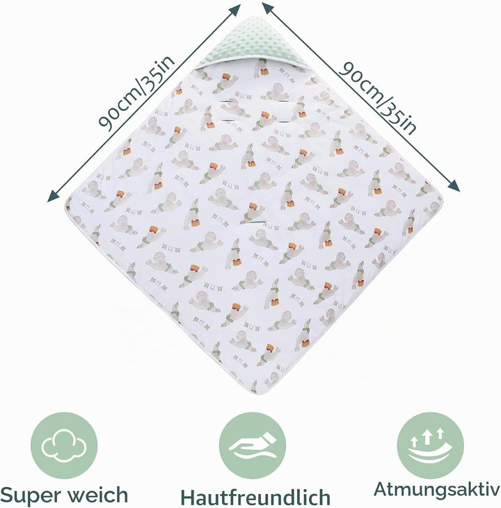 Miracle Baby Einschlagdecke Babyschale Winter Baumwolle Reversible Decke Universal Kuscheldecke 90x9