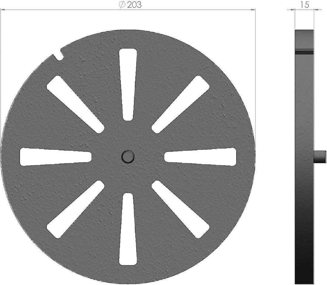 Kaminrost/Ascherost Rund Ø 203 x 15 mm passend für Contura ** Kaminöfen inkl. Modellübersicht - Asch