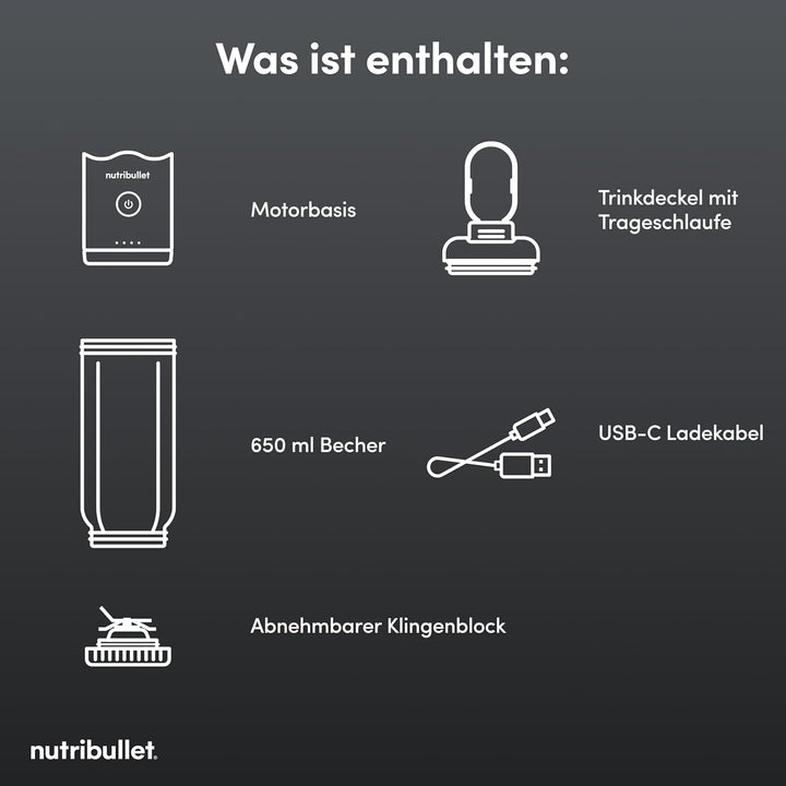 Nutribullet x McLaren Flex - tragbarer Mixer, kabelloser Smoothie Maker mit USB-C, 590 ml Tritan Bec