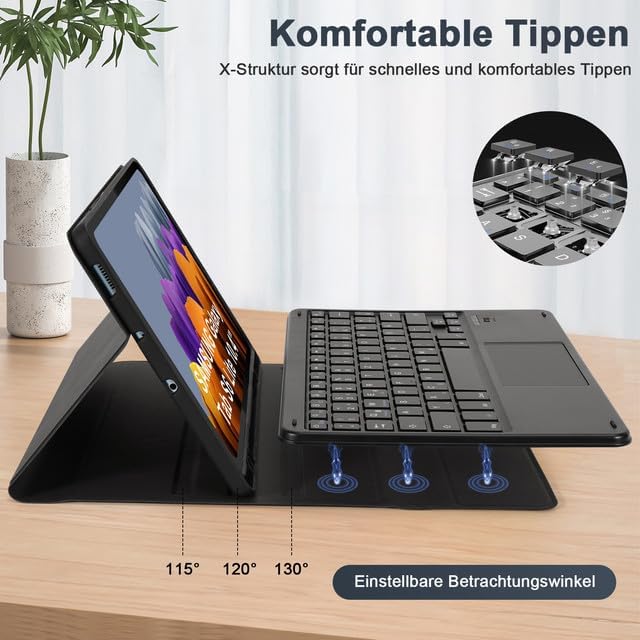 SOPPY Tastaturhülle mit Touchpad für Samsung GalaxyTab S6 Lite 10,4 Zoll 2020/2022(SM-P610/P615/P613