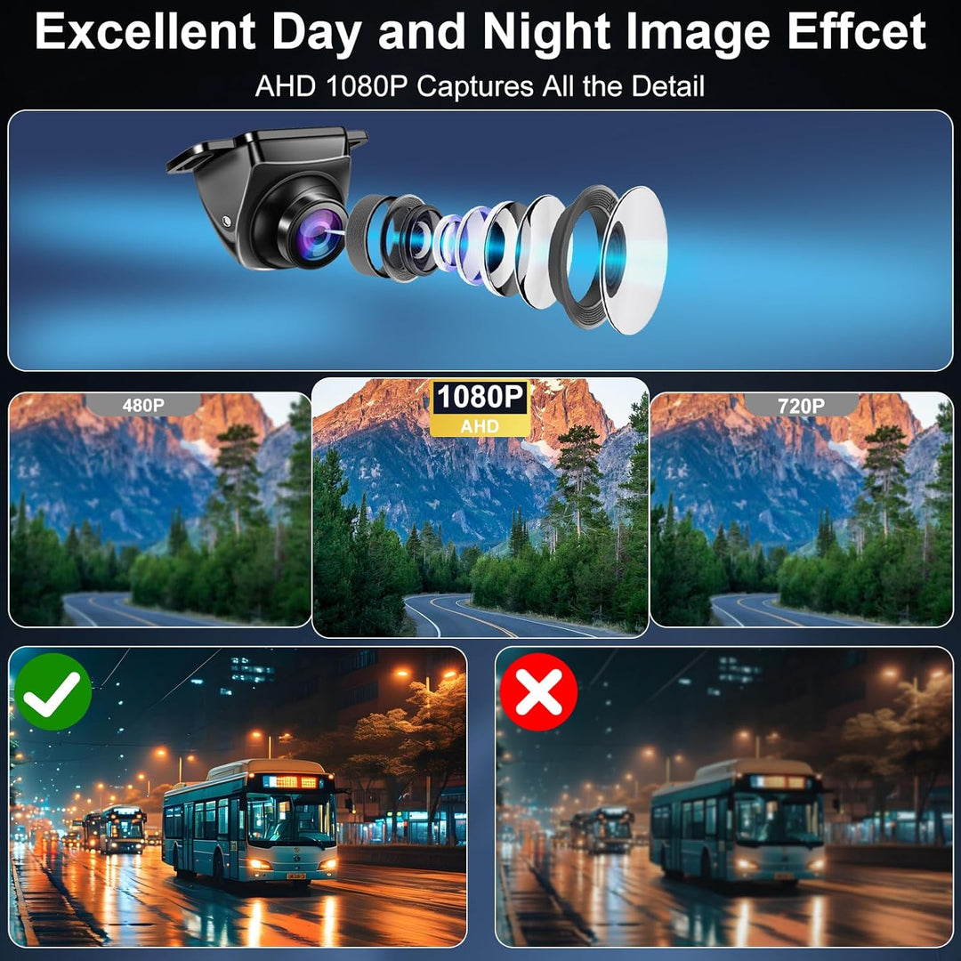 OBEST AHD Auto Rückfahrkamera 1080P 360 Drehbar rückfahrkamera Nachtsicht IP68 Wasserdicht Frontkame