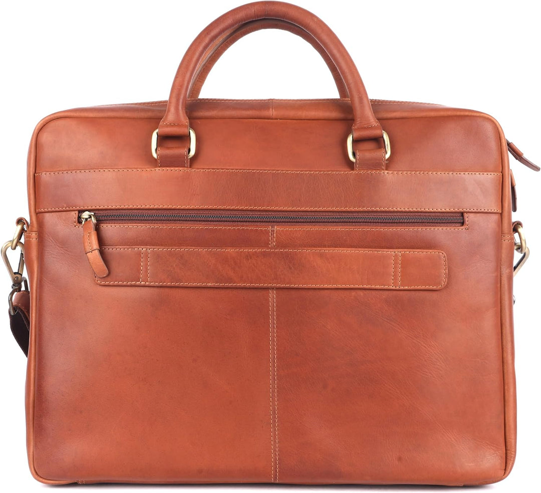 Damen Laptop Tasche Echtes Leder CB-LAP-1008 Brown, Brown