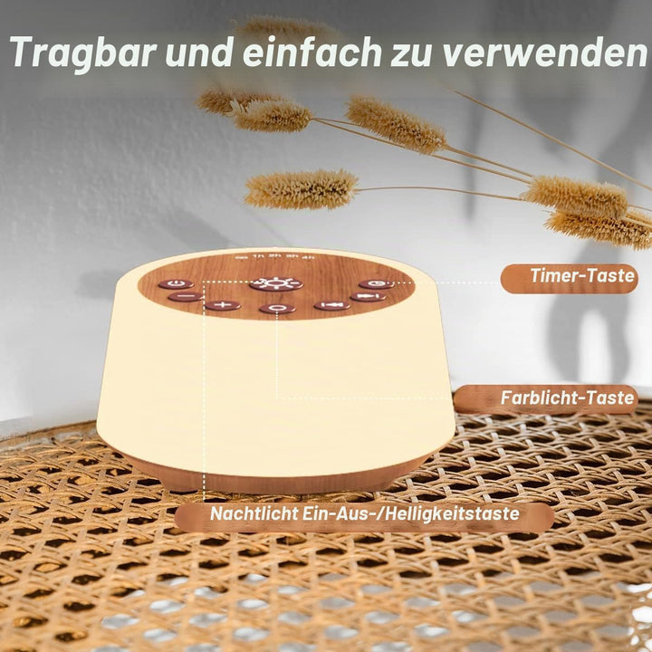Color Noise SoundMaschinen mit 10 Farben Nachtlicht 25 beruhigende Geräusche und SchlafWeissRauschma