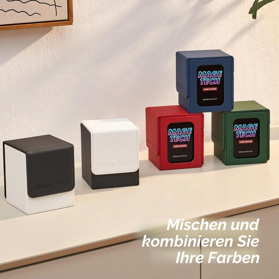 Mage Tech Commander Deck Box Lite - Kartendisplay mit Mini-Schnappkartenhalter & abnehmbarer Abdecku