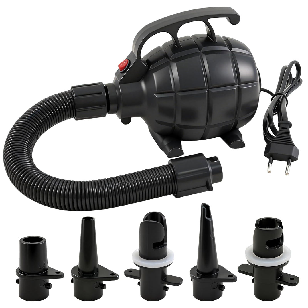 Elektrische Luftpumpe für Luftmatratze, 600W Luftpumpe Luftmatratze mit 5 Düsen, Airtrack Pumpe Elek