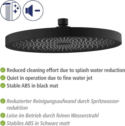 WENKO Softwater Duschkopf, Regenduschkopf, Universalbrause spritzarm und leise in der Funktion, Dusc