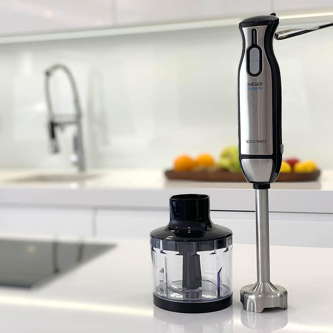 Batidora HAEGER Extreme Zerkleinerer 1000 W – 2 Interruptores Toque FÃcil/Suave – Eje DESMONTABLE –