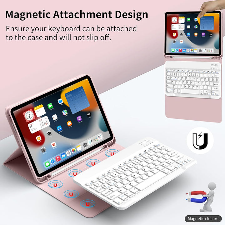 JKSML Hülle mit Tastatur für iPad (A16) 11./10.Generation 2025/2022 (11/10.9 Zoll) mit Stifthalter,