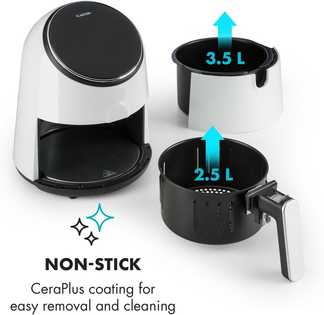 Klarstein AirVital - Heissluftfritteuse, Fritteuse, AirFryer, 1300 W, 2,5 L Füllmenge, fett-frei Fri