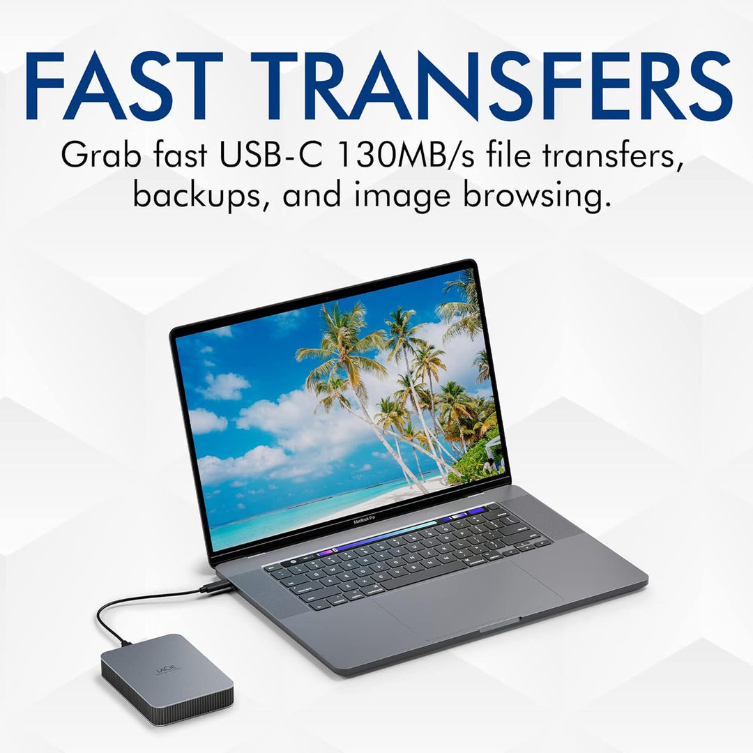 LaCie MOBILE DRIVE Secure 4TB tragbare externe Festplatte, 2.5 Zoll, Mac & PC, space grey, inkl. 2 J