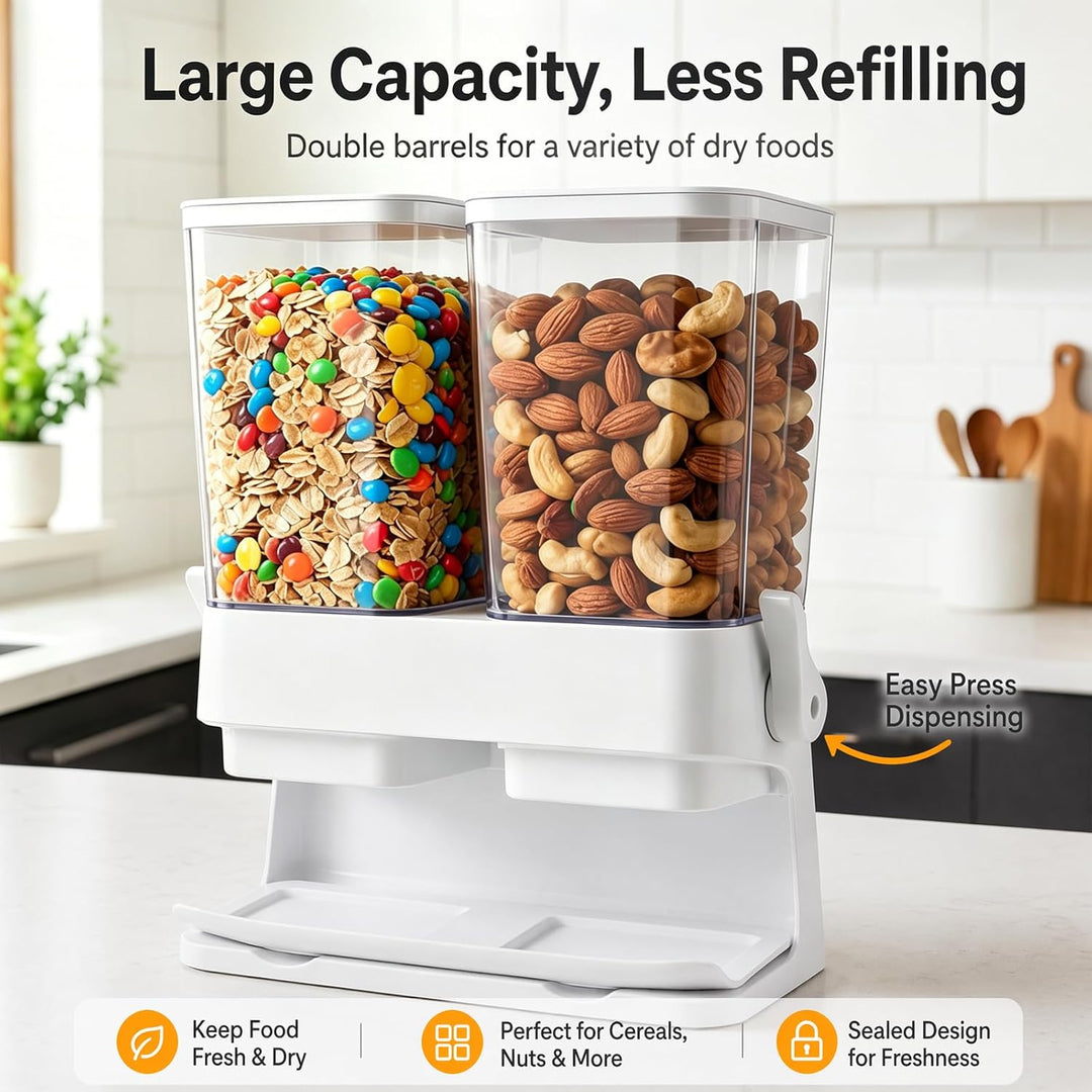 Müslispender, Cereal Dispenser Countertop 6L Grosse luftdichte Müsli-Speicherkisten, Cornflakes Spen