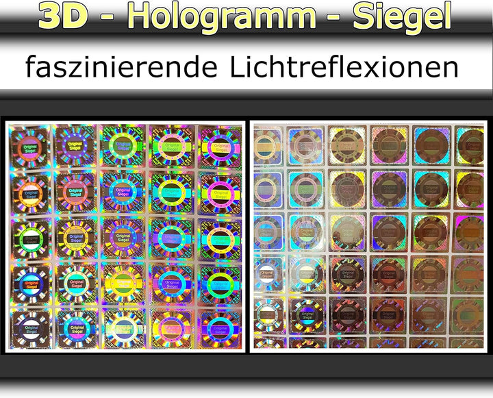 2010 Stk - 3D Hologramm Original-Siegel 25mm - Sicherheitssiegel Qualitäts-Siegel Siegeletiketten Ga
