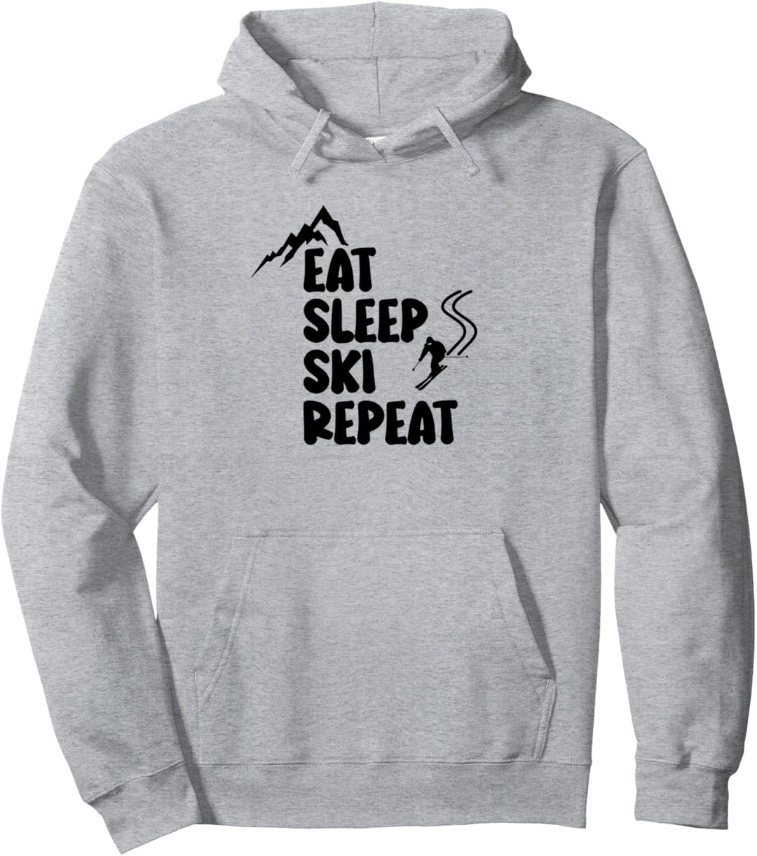 Eat Sleep Ski Repeat Skifahren in den Bergen Skifahrer Skier Pullover Hoodie