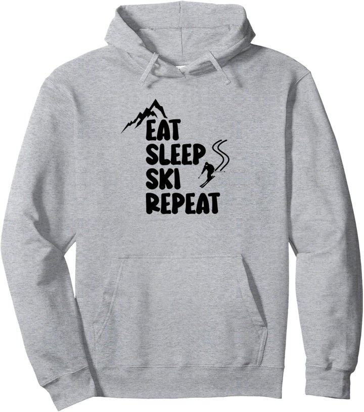Eat Sleep Ski Repeat Skifahren in den Bergen Skifahrer Skier Pullover Hoodie