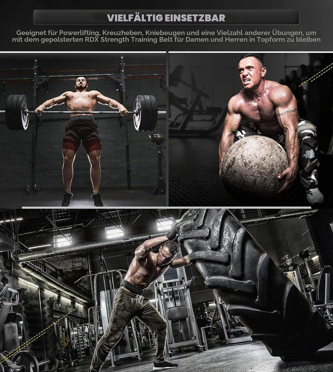 RDX Gewichthebergürtel Leder 4” und 6”, 10 Verstellbar Löcher Trainingsgürtel Schnalle, Powerlifitin