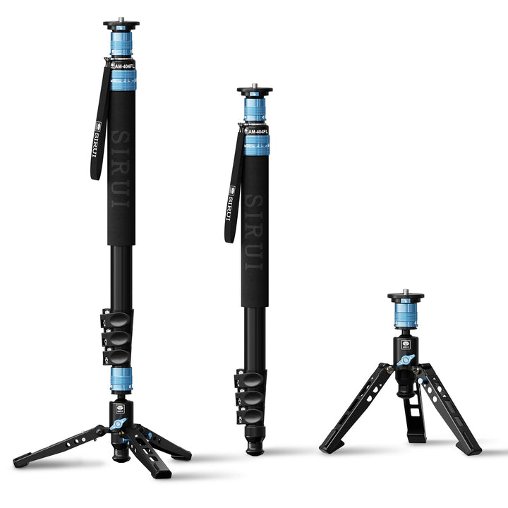 SIRUI AM-404FL Kamera Wanderstock Einbeinstativ Monopod mit Standfuss,190 cm Aluminium Stativ, innov