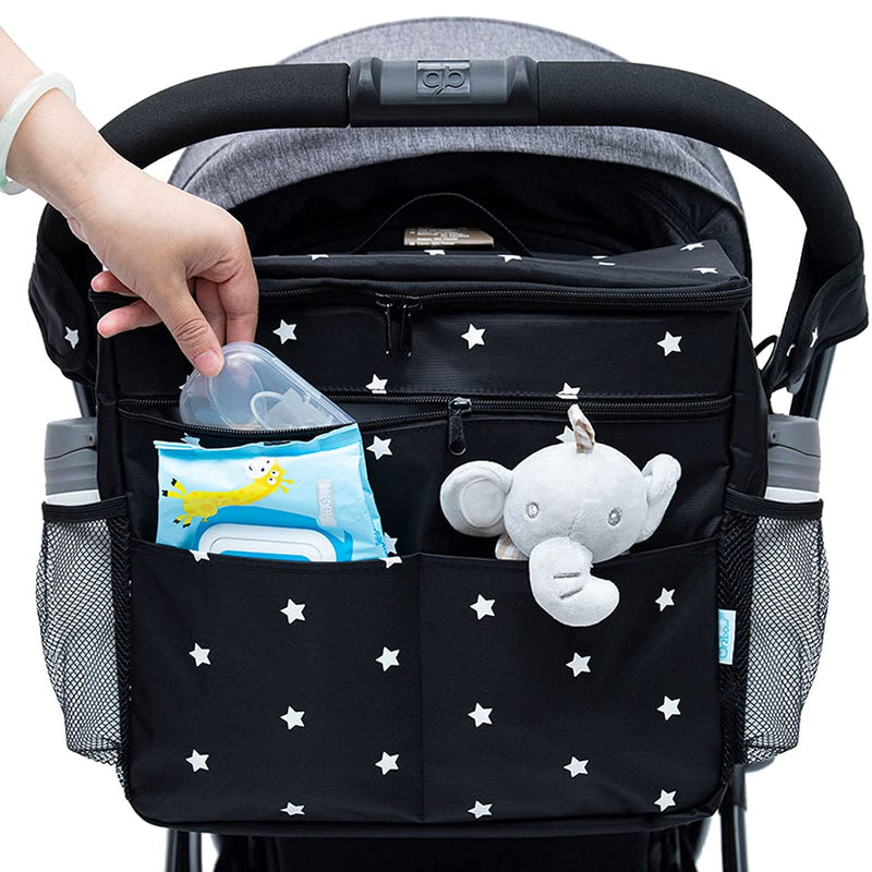 Orzbow XL Buggy Organizer Taschen,22 L Grosser Kinderwagen Windel Organizer mit Getränkehaltern und