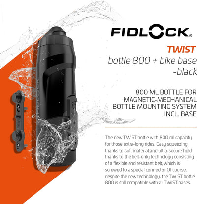 Fidlock Set di borracce Twist Bottle 800 + Bike Base Black, black