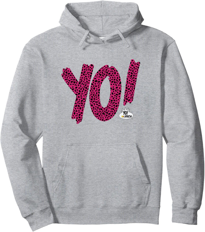 MTV YO RAPS Pink And Black Leopard Retro Logo Pullover Hoodie