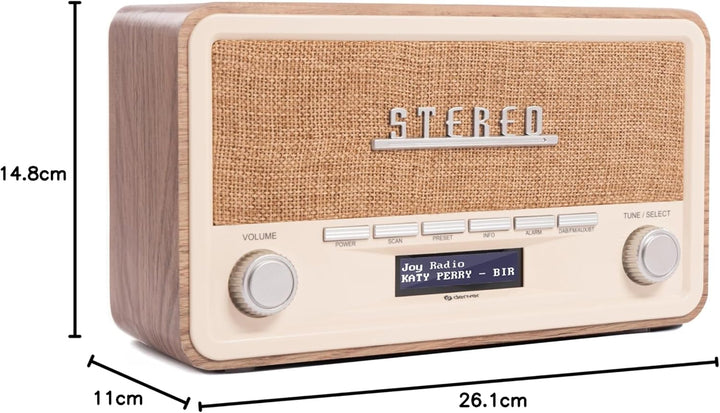 Denver Retro-Bluetooth-Radio, DAB-18 WH, Sport, Mehrfarbig (Mehrfarbig), Einheitsgrösse