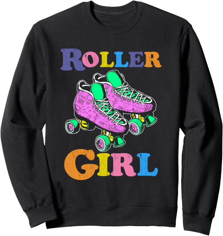 Roller Girl Skating Skater Girls Roller Skating Derby Rink Sweatshirt
