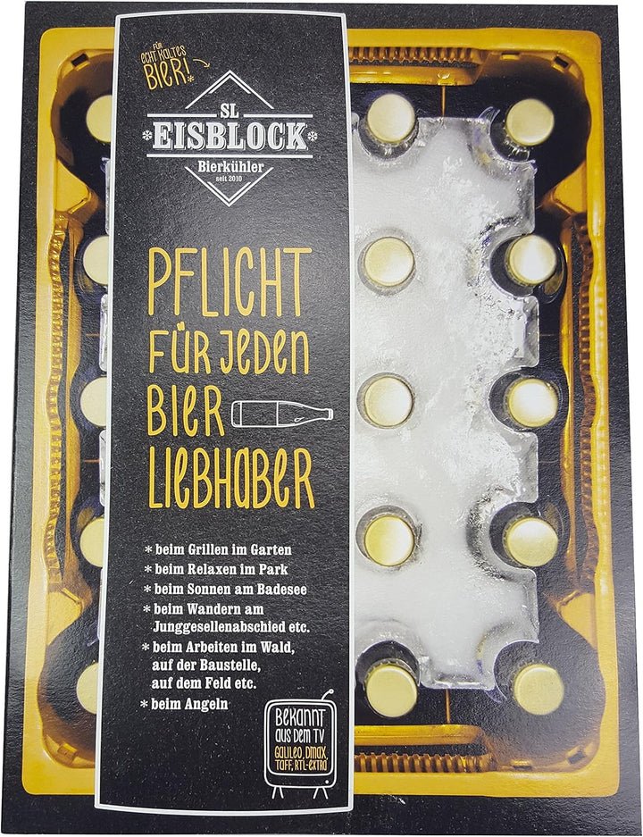 SL-Eisblock - Bierkühler, Getränkekühler 0,5 Liter Flaschen der SL-EISBLOCK Bierkastenkühler ist MAD