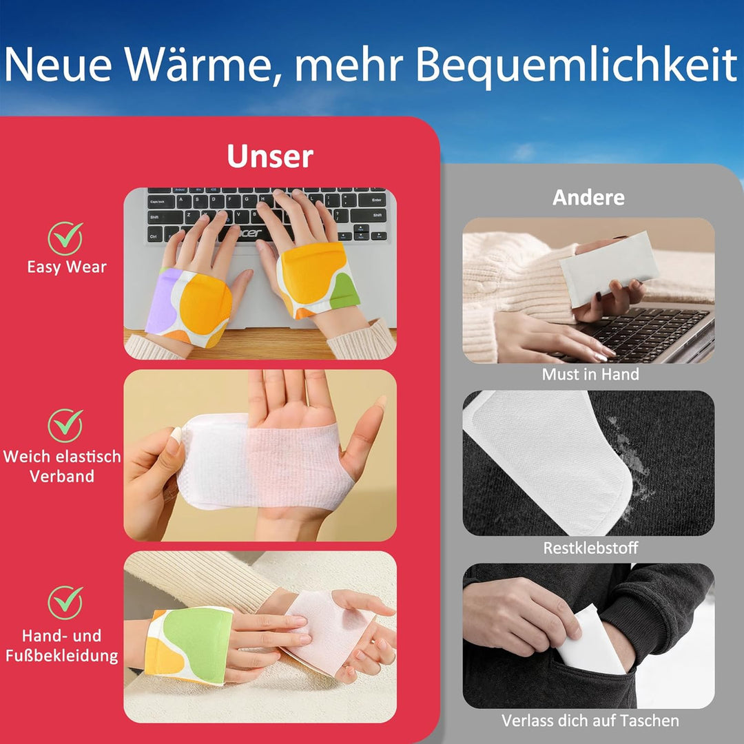 Handwärmer, langlebig, natürlich, geruchlos, luftaktiviert 10 Packungen, 10 Packungen