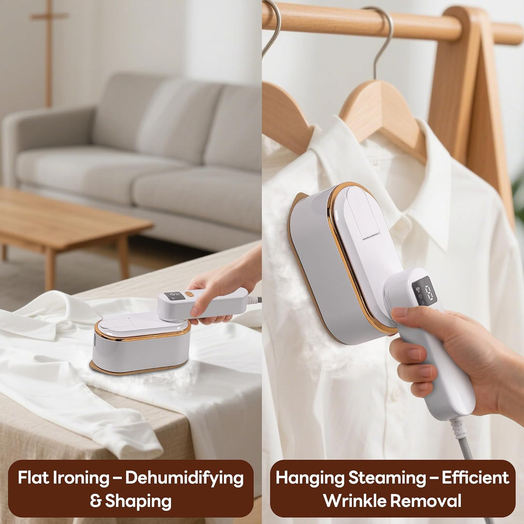 Reisebügeleisen Mini mit LED-Anzeige(16x7.5x11cm),Deecam 180° Faltbares Tragbares Klein Bügeleisen D