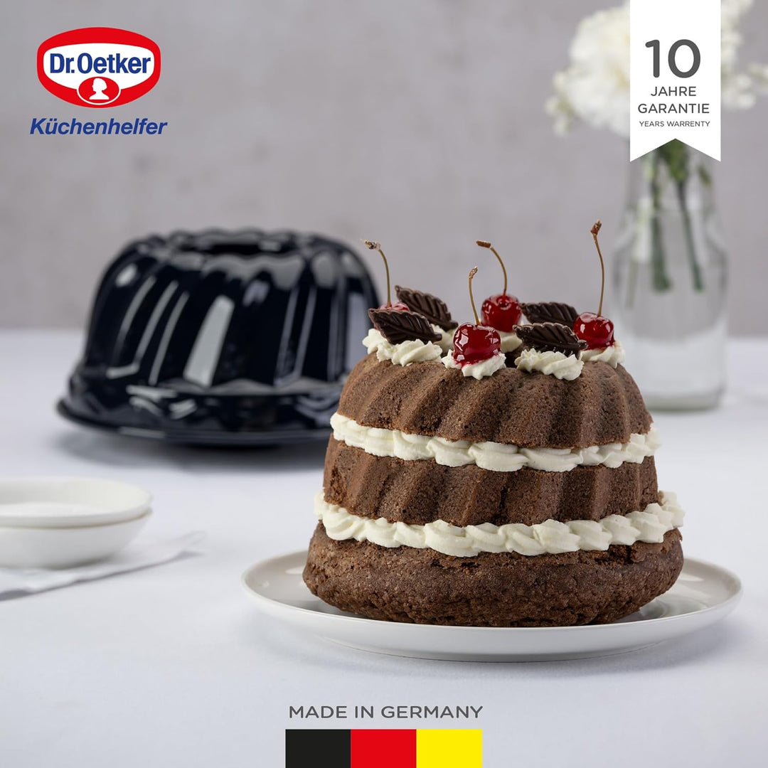 Dr. Oetker Guglhupf Backform Ø 18 cm Back-Liebe Emaille – Schnitt- & kratzfeste Gugelhupf Form mit E