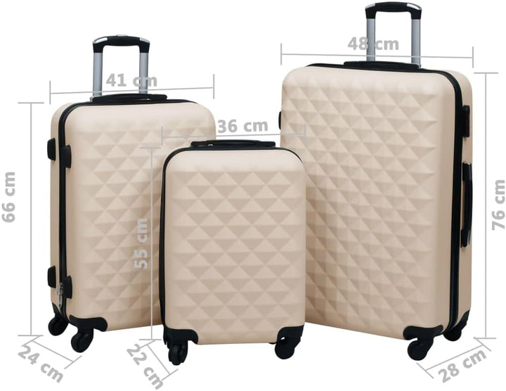 vidaXL Hartschale Trolley Set 3-TLG. 4 360-Grad-Rollen Hartschalenkoffer Reisekoffer Koffer Kofferse