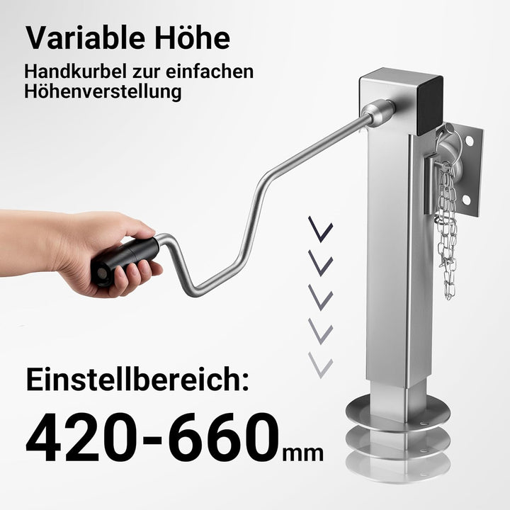 XPOtool Stützen Set für Kipper Hochlader Anhänger, 140 x 140 x 415 mm, Stützlast 1350 kg pro Stütze,