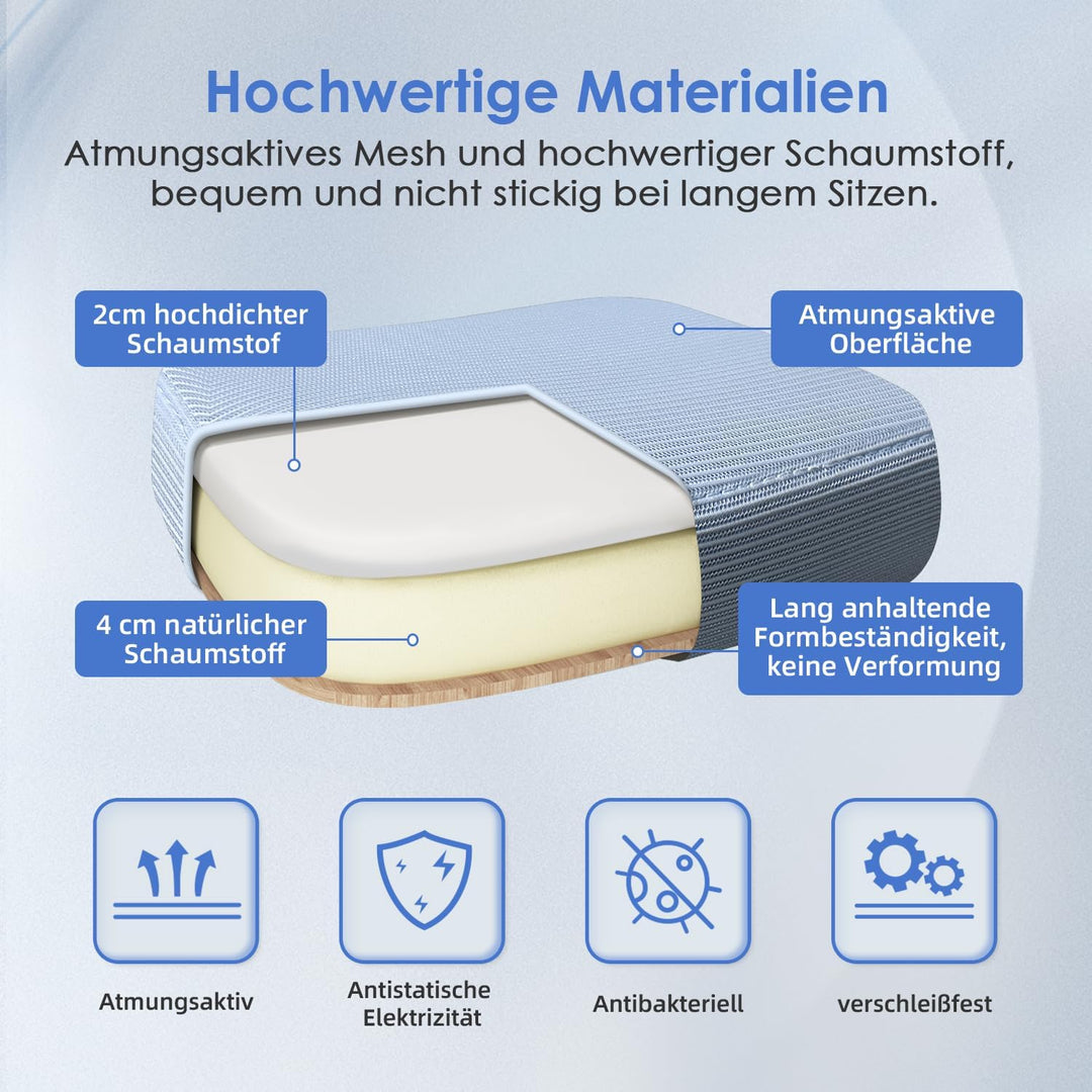 Hinonde Bürostuhl, Ergonomischer Schreibtischstuhl mit Lendenwirbelstütze, Bürostuhl Ergonomisch Tes