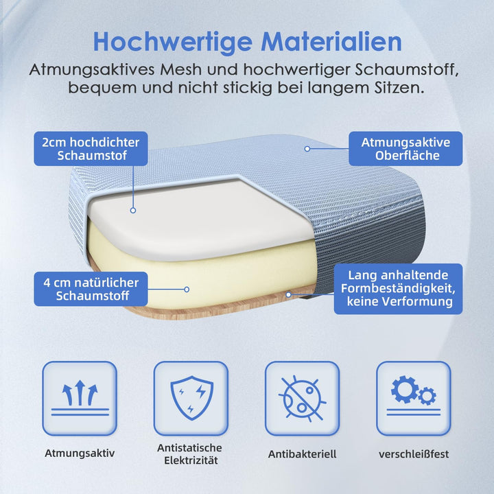 Hinonde Bürostuhl, Ergonomischer Schreibtischstuhl mit Lendenwirbelstütze, Bürostuhl Ergonomisch Tes