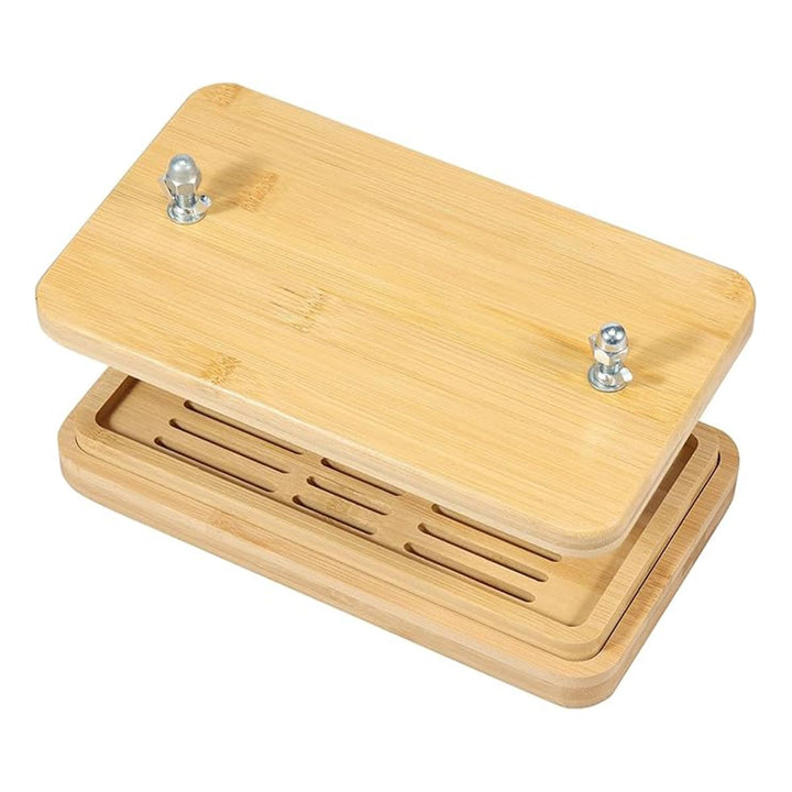 Bambus-Tofu-Press-Set – umweltfreundliches Tofu-Set aus Holz, mit Sieb und Abtropfschale