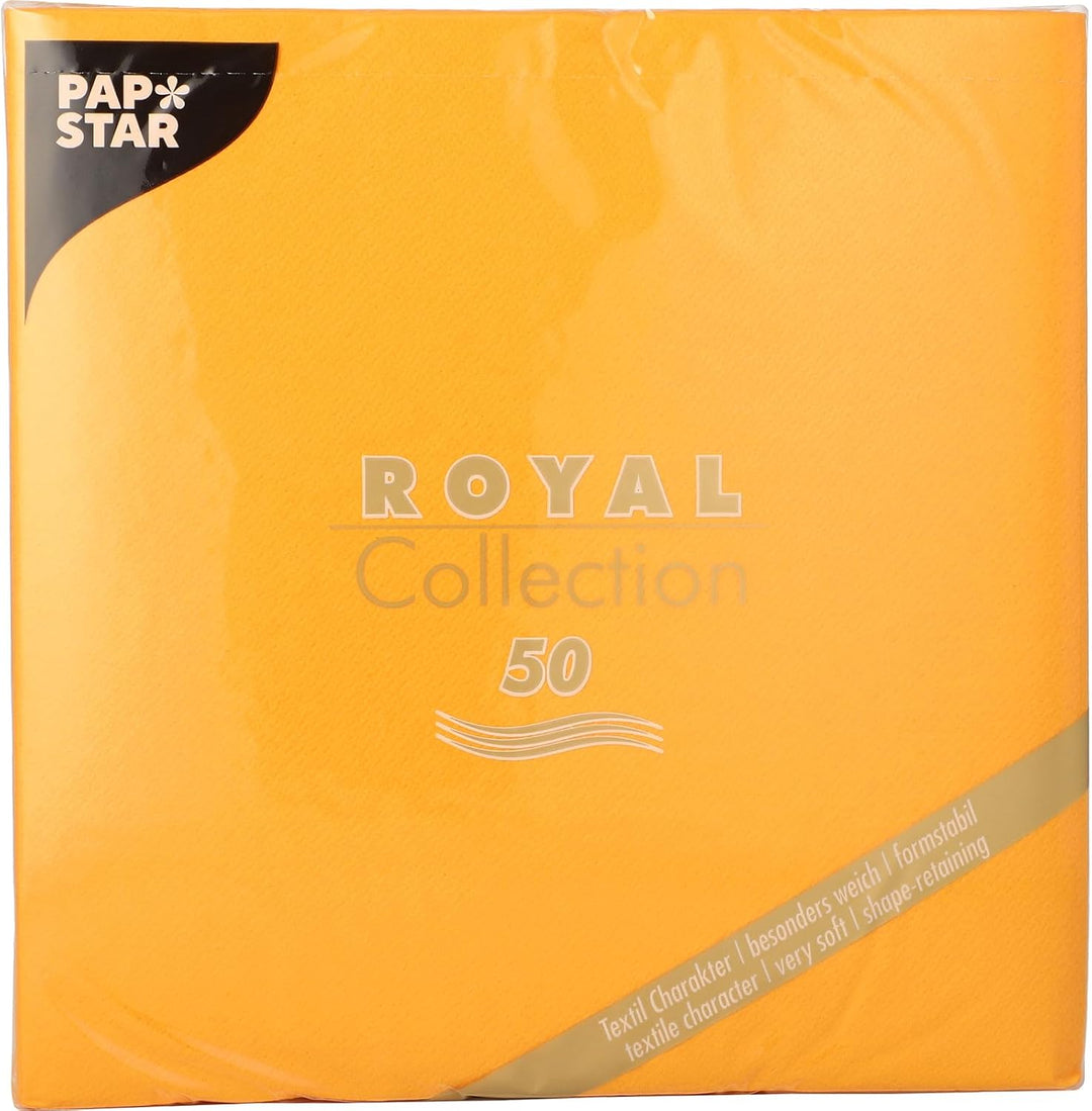 250 Servietten "ROYAL Collection" 1/4-Falz 40 cm x 40 cm orange