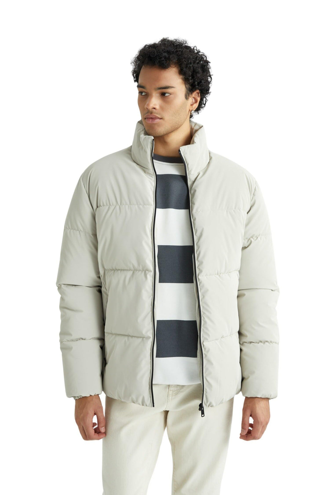 DeFacto Herren Jacket L Off White, L Off White